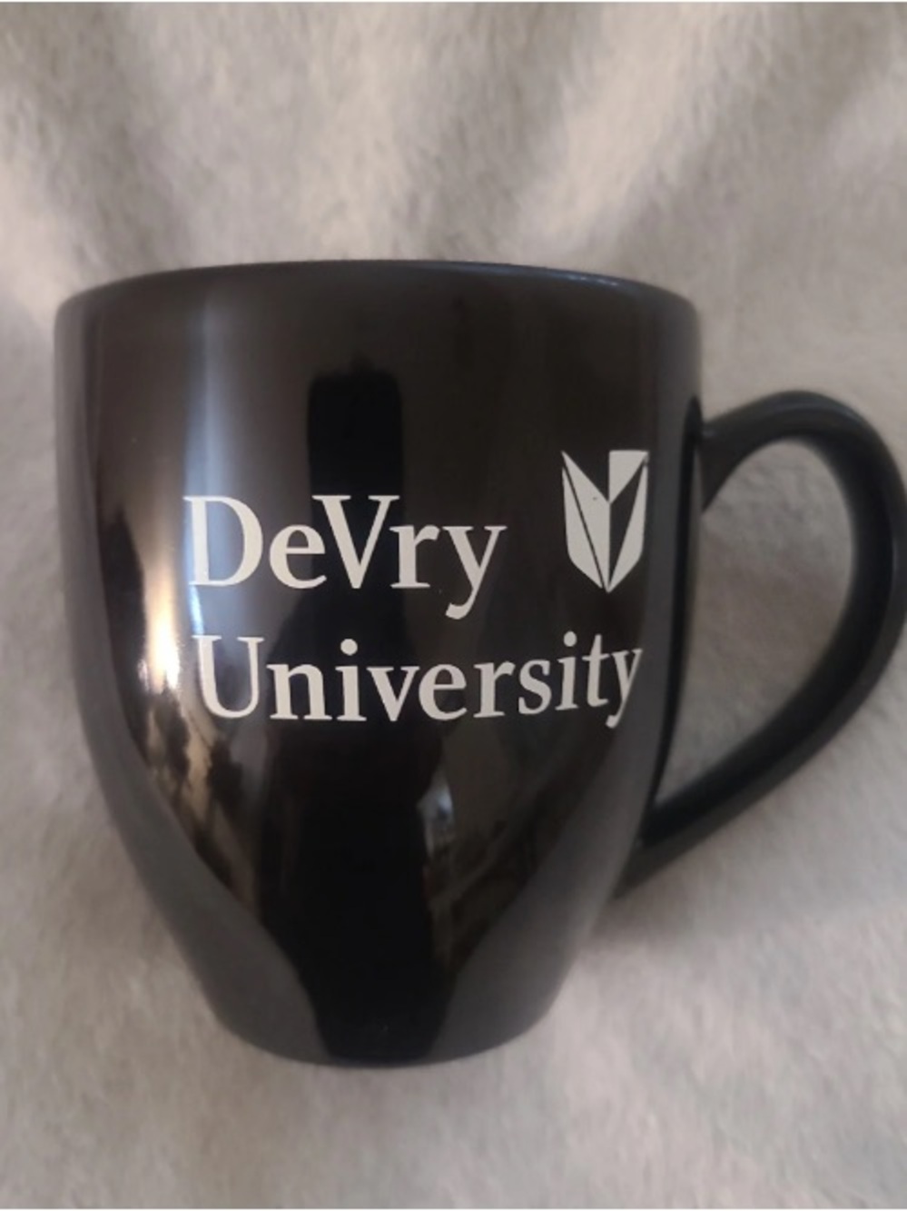 DeVry University Black Ceramic Mug with White Logo